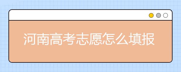 河南高考志愿怎么填報？掌握這幾招好比名師指導(dǎo)！