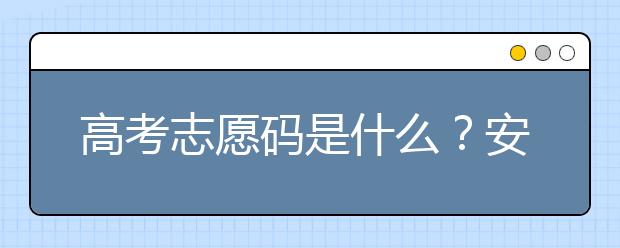 高考志愿碼是什么？安徽省大學(xué)代碼為您整理如下！